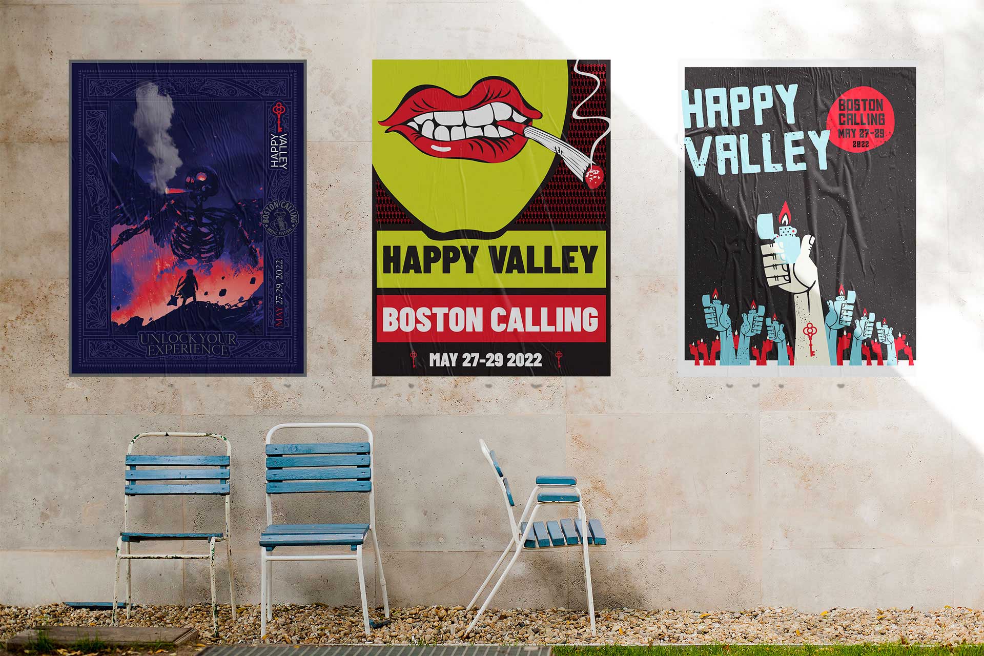 3 Happy Valley posters on a wall
