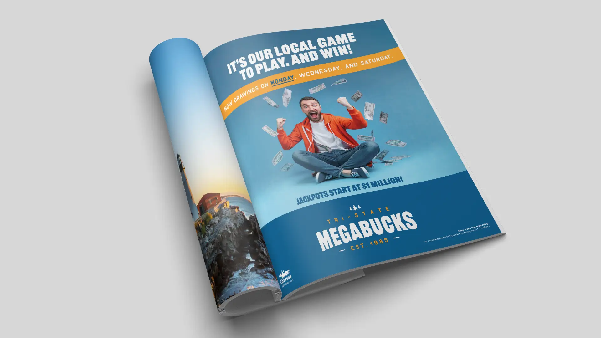 Megabucks print ad