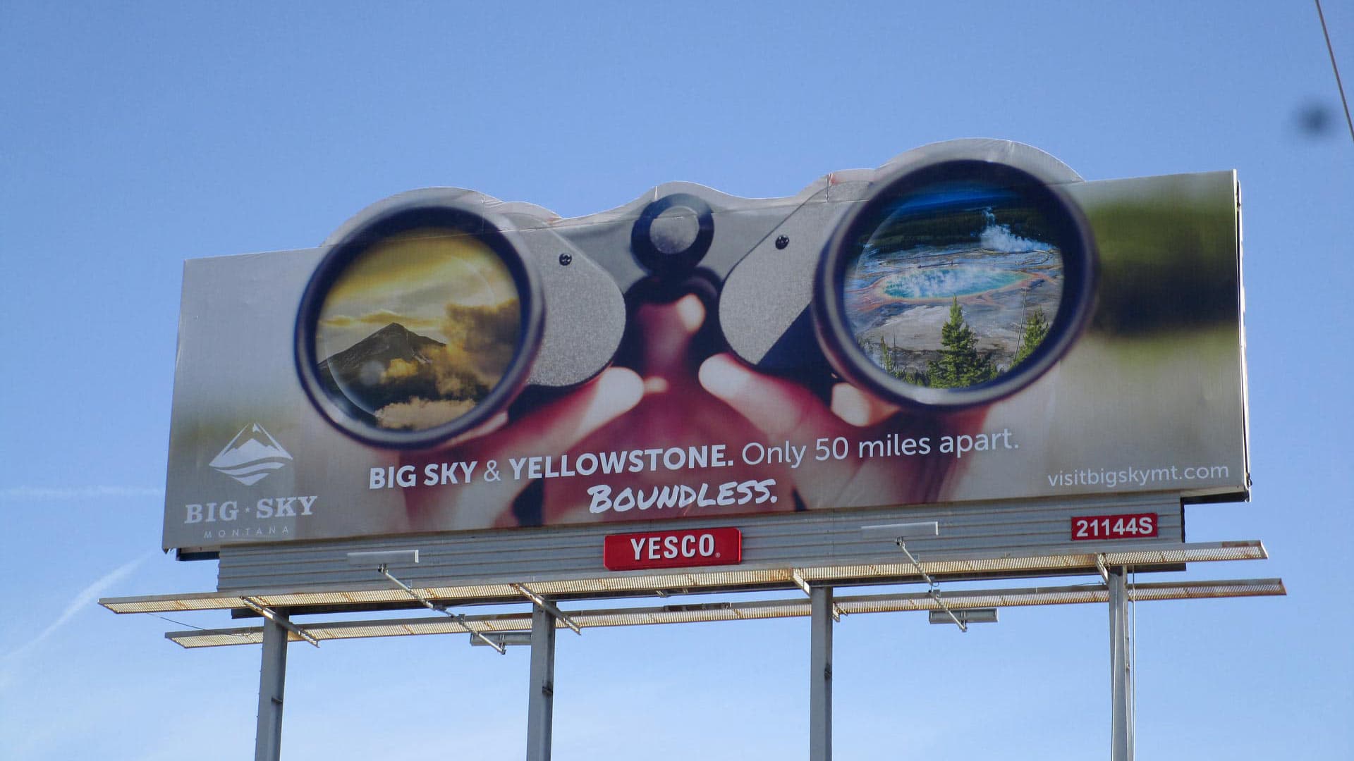 Billboard with Big Sky Montana ad