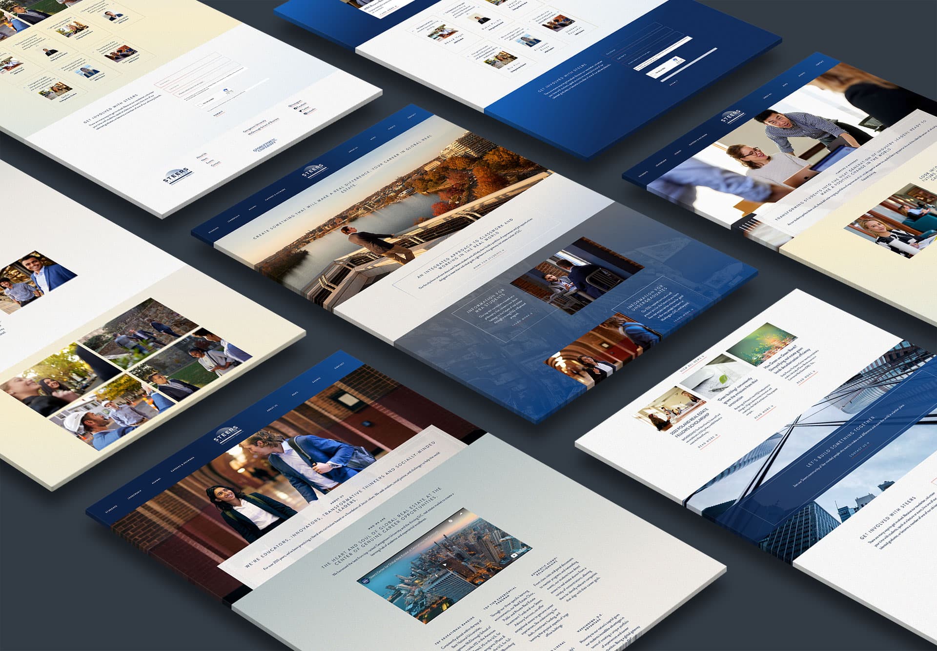 Steers Center website screens