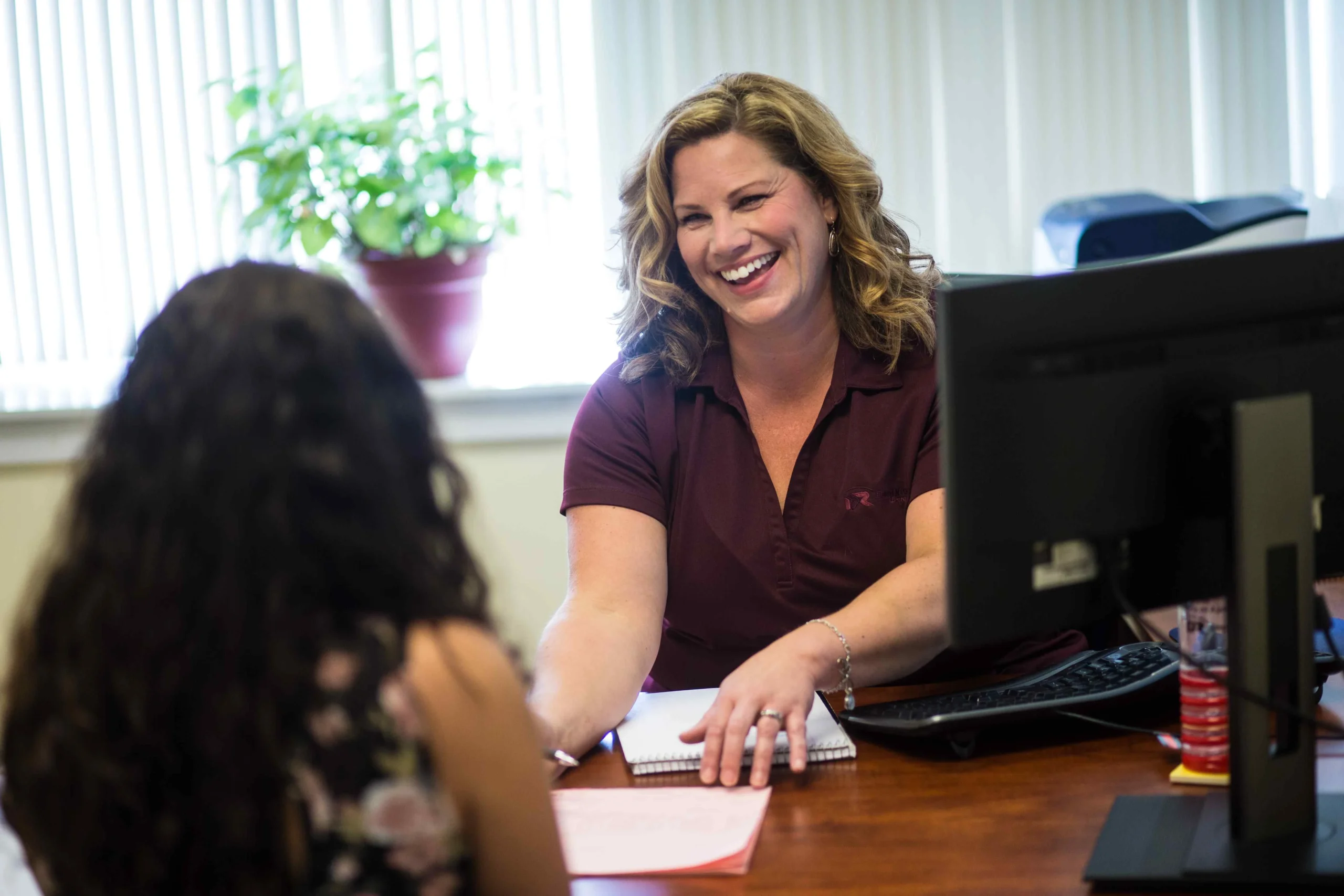 A Dead River employee discussing finance options
