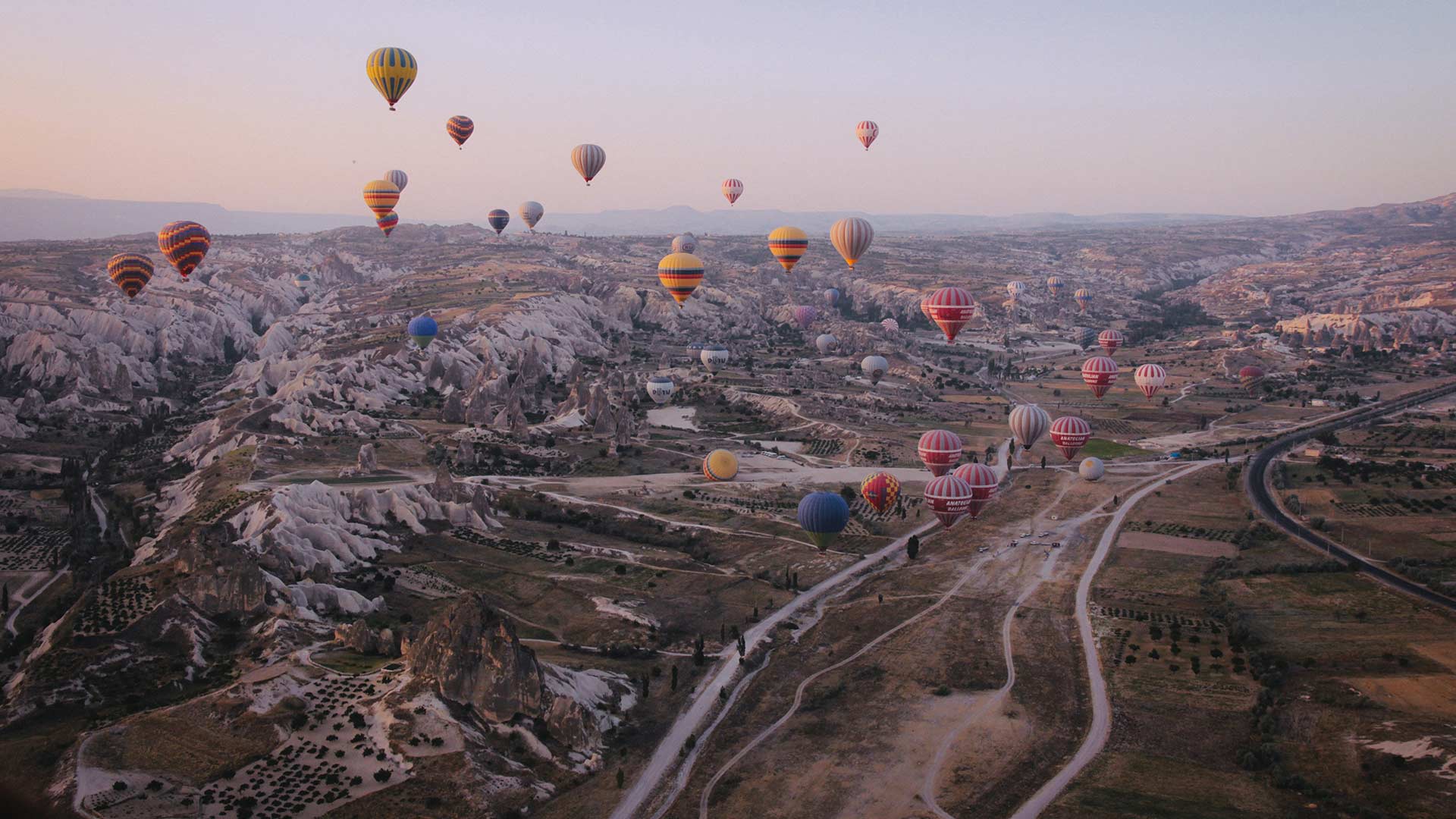 Hot air balloons soaring in the air